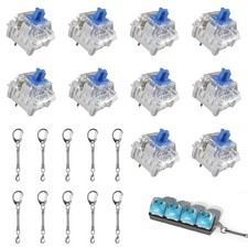 Zhouwang 200PCS Blue Click Switch,10Pcs Keychains,1Pcs Keyboard clicky Toy picture