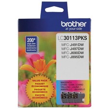 Brother Genuine Standard Yield Color Ink Cartridges 3 Pack Cyan Magenta Yellow picture