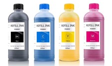 4 x 1000ml Universal Pigment Refill Ink Bottles, Bulk for CISS picture
