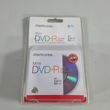 Memorex Mini DVD-R 5 Pack 2.8GB 60 Min SP Mode Double Sided for DVD Camcorder picture
