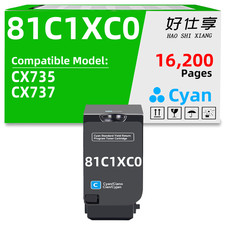 81C1XC0 Cyan Toner Cartridge Compatible for LexmarkCX735 CX737(16200 Pages) picture