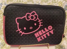 Hello Kitty IPAD Tablet Protective Case Classic Pink & Black Logo Zip 10x7 picture