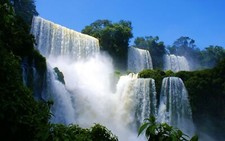 Landscape nature waterfall water plants Custom Gaming Mat Desk picture