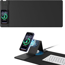 Extended Mouse Pad with Magnetic Wireless Charging for Qi Devices Anti Slip picture