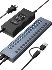 16 Ports Powered USB 3.2 Hub (8 USB-A 3.2 +8 USB-C 3.2), 10Gbps | Individual On/ picture