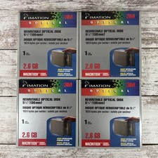 Imation 3M Rewritable Optical 5 1/4 Disk Macintosh 2.6gb Lot of 4(NEW/NIB) +1 picture