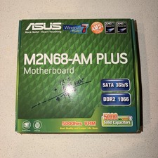 ASUS M2N68-AM PLUS AM2+ Motherboard DDR2 SATA 3Gb/s w/ Box Accessories Untested picture