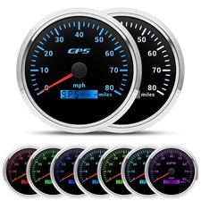 ARTILAURA 110mm 80 MPH GPS Boat Speedometer 7 Color Black Silver w/ Antenna picture