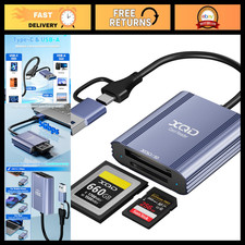 2-in-1 XQD SD Card Reader Adapter USB-C/USB-A, 5Gbps Aluminum for iPhone & PC picture