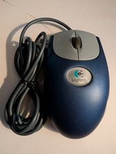 Logitech M-BJ58 Optical Wheel Mouse USB Wired Blue/Silver Vintage Y2K Tested picture
