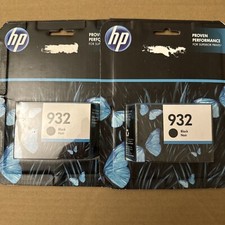 2 pack HP 932 Black Ink Cartridge  CN057AN OfficeJet Twin Pack Two Exp 2019-20 picture