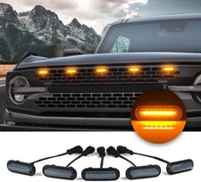 5 Pcs Front LED Grill Lights Compatible with Ford Bronco Accessories 2021 2022 2 picture