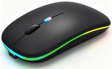 WREANU Wireless Mouse, Rechargeable Bluetooth Mouse for 1.1*2.3*4.4 in, Black picture