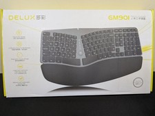 Delux GM901 Wired Ergonomic Keyboard Split Key Palm Rest Black picture