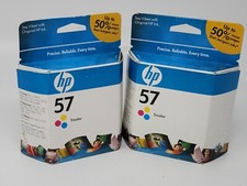 Lot of 2 HP 57 Tri Color Ink Cartridge NEW GENUINE New Sealed Exp 2010 picture