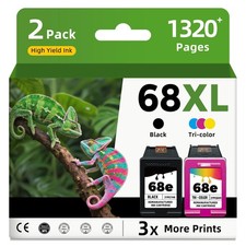 68XL 68e Black & Tri-Color Ink Cartridges 2-Pack for ENVY 6100e 6110e 6130e picture