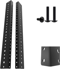 8U Steel Rack Rails Kit with Hardware - 2 Pieces (8URR) picture