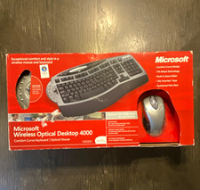 Microsoft Wireless Optical Desktop 4000 Ergonomic Keyboard & Mouse NIB picture