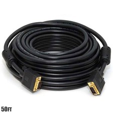 50FT VGA SVGA HD15 Male to Male Monitor Video Cable PC Laptop Gold Plated CL2 picture