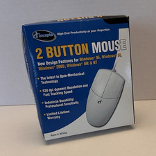 iConcepts 2-Button Wired PS/2 Standard Mouse Opto-Mechanical 520 DPI White picture