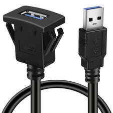 BATIGE Square Single Port USB 3.0 Panel Flush Mount Extension Cable with Buckle picture