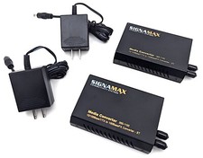 Lot of 2 SignaMax 065-1100 Fiber Media Converter 10/100Base-TX to 100Base-FX ST picture