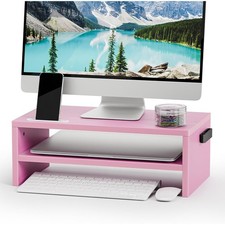 Ergonomic Monitor Stand Riser 2 Tier Storage Desktop Organizer Cable Management picture