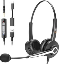 Wantek USB Headset for PC/Laptop Computer Wired Headset w/Noise Cancelling-A682N picture