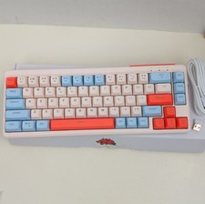 FreeWolf M68 Tri Mode Wireless Keyboard Light Pink Blue Orange RGB BT 2.4G USB C picture