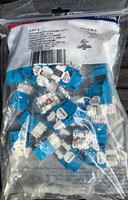 Leviton eXtreme Cat 6 RJ-45 Connector, Blue/White, 25 Pack 61110-BL6 picture
