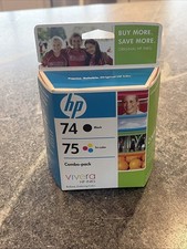 GENUINE NEW HP 74/75 (CB335WN/CB337WN) Ink Cartridge Retail Box exp 2011 picture