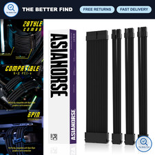 Custom 16AWG PSU Cable Extension - Braided GPU Power Supply Cables, 30CM, 24P/8P picture