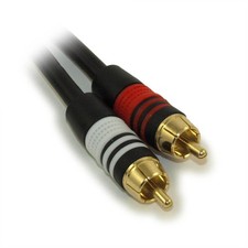 6inch 2 Wire RCA Premium Component Audio Cables  24K Gold Plated  Black picture