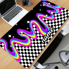 11.81inch*23.62inch Customized Mouse Pad 1pc Colorful Rainbow Swirls Checkerbo picture