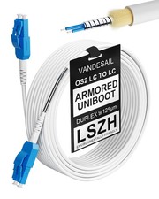 VANDESAIL OS2 Uniboot LC to LC Armored Fiber Patch Cable, 30M/98.4FT | Single... picture