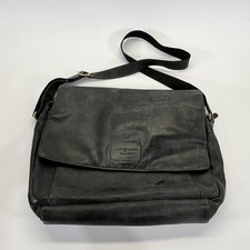 Marco Daniela Collection Black Leather Messenger Bag 17.5x14 picture