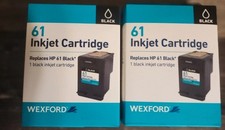 Set of 2 Wexford Black Inkjet Cartridges, compatible with HP 61 Black (CH561WN). picture