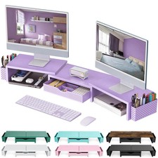gianotter Dual Monitor Stand Riser With Drawer and 2 Pen picture