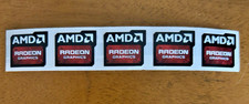 5 PCS AMD Radeon Graphics Stickers- 17.5mm x 17.5mm Case Badge Logo Laptop- NEW picture