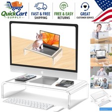 Clear Laptop Stand Riser – Heavy-Duty Acrylic Holder 16 x 7.5 x 4 Inches picture