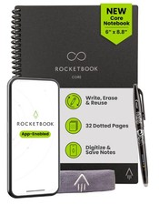 Reusable Smart Notebook Executive 6x8.8 Black Rocketbook Core Size picture