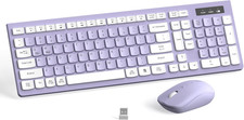 Wireless Keyboard and Mouse Combo Silent for Office and Home(Purple) picture