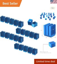 Passive Cooling Solution: 22pcs Blue Aluminum Heatsink Kit for A4988 Modules picture