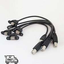 5pcs 50cm USB Female to Printer Scanner B Male Cable Cord Screw Lock Hole Mount picture