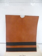 NWT MADEWELL THE LEATHER IPAD SLEEVE IN SRIPE, B5914, ENGLISH SADDLE picture