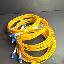 Yellow Duplex LC-LC Fiber Optic Optical Network Patch Cable Lot, 25ft+ picture