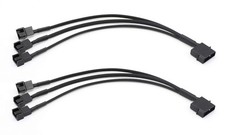 Gavemi 2 Pack Molex to 3 Pin or 4 Fan Adapter Computer 10 inches, Black  picture
