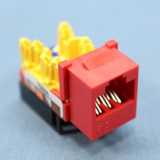 Hubbell NetSelect Red Universal A/B Cat5e Voice Data Jack 8-Position NSJ5ER picture