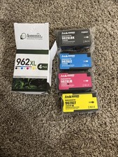 Lomentics 962XL Ink Printer Cartridges 4-Pack, Blk/Cyan/Mag/Yell- NIB (6) picture