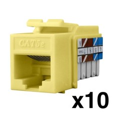 Construct Pro RJ45 Cat5e Keystone Jack (Yellow, 10-Pack) picture